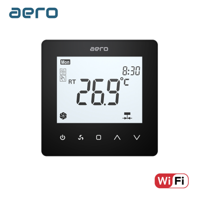 Termostat AERO Seria TP518 pentru Ventiloconvector 2/4 tevi - WiFi, Negru