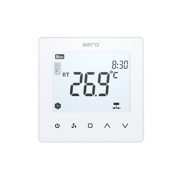 Termostat AERO Seria TP518 pentru Ventiloconvector 2/4 tevi - Alb
