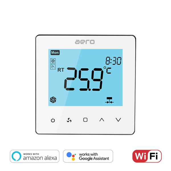 Termostat AERO Seria TP528 pentru Ventiloconvector 2 tevi - WiFi, Alb