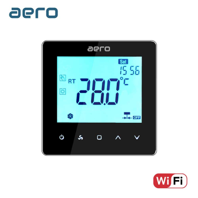Termostat AERO Seria TP528 pentru Ventiloconvector 2 tevi - WiFi, Negru