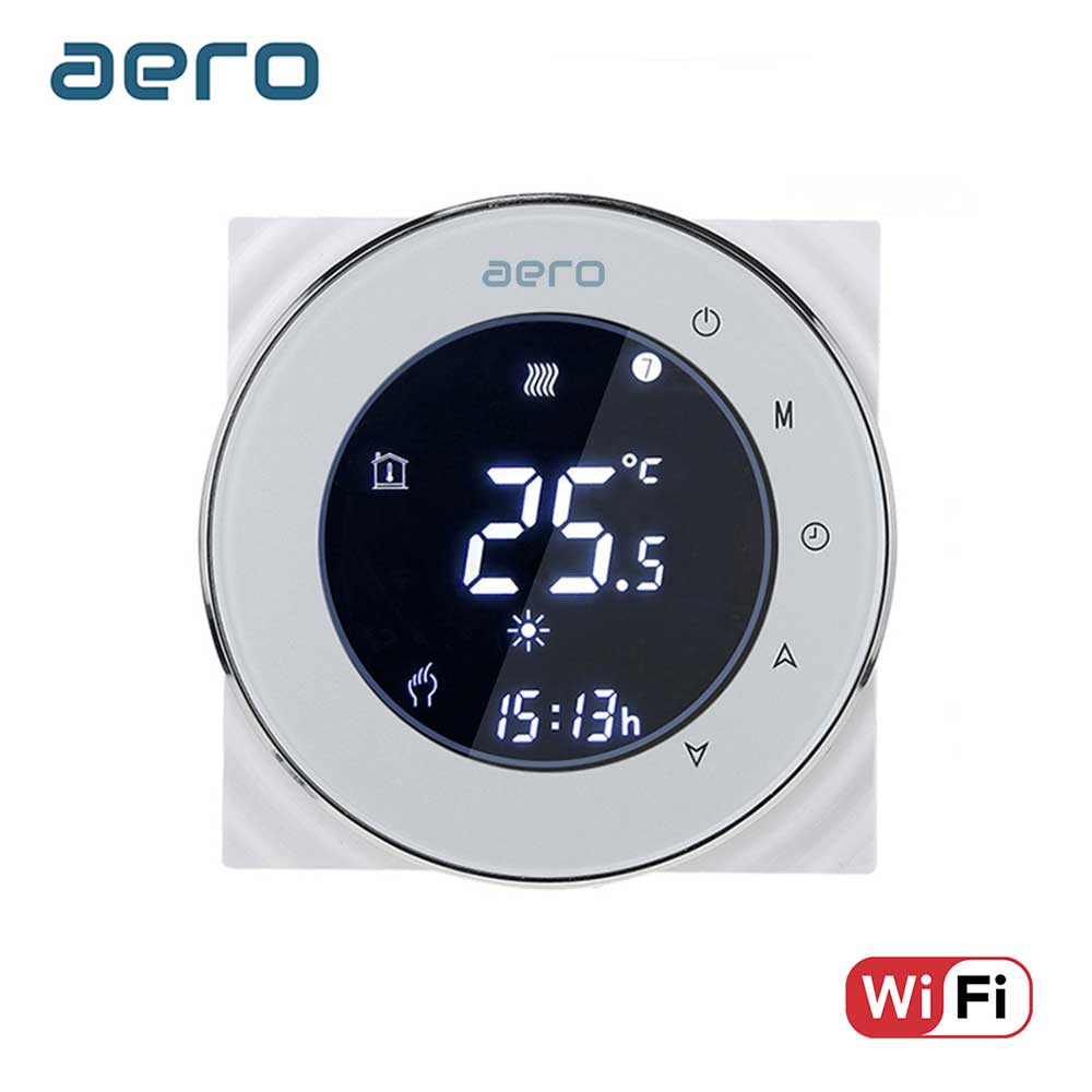Termostat AERO Seria THP6000 pentru Ventiloconvector 2 tevi - WiFi, Alb