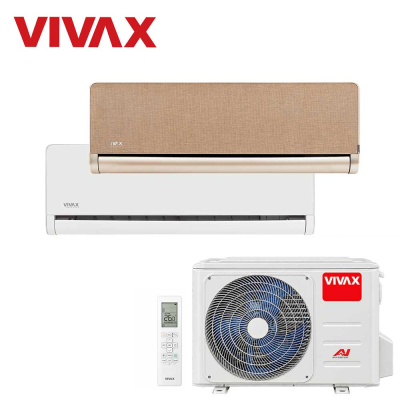 Aer conditionat multisplit Vivax 18000 BTU, 2 unitati H-design, 9+12 BTU, White/Gold
