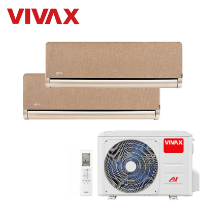Aer conditionat multisplit Vivax 18000 BTU, 2 unitati H-design, 9+9 BTU, Gold