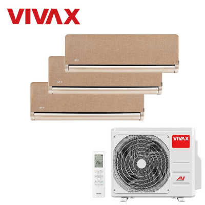 Aer conditionat multisplit Vivax 21000 BTU, 3 unitati H-design, 9+9+9 BTU, Gold