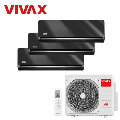 Aer conditionat multisplit Vivax 21000 BTU, 3 unitati H-design, 9+9+9 BTU, Gray Mirror