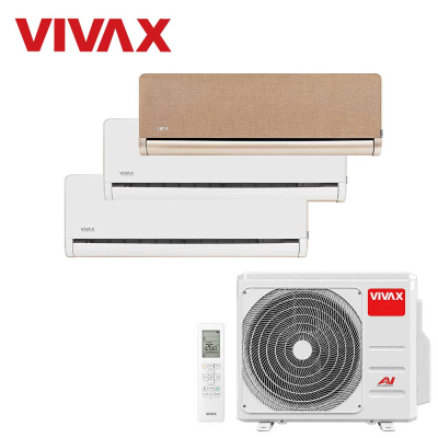 Aer conditionat multisplit Vivax 27000 BTU, 3 unitati H-design, 9+9+12 BTU, White/Gold