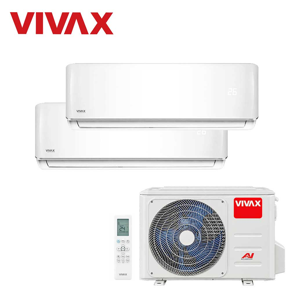 Aer conditionat multisplit Vivax 18000 BTU, 2 unitati R-design, 12+12 BTU