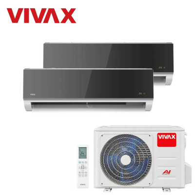 Aer conditionat multisplit Vivax 18000 BTU, 2 unitati R-design, 12+12 BTU, Silver Mirror