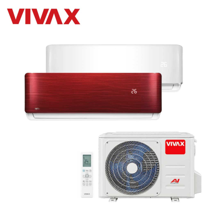 Aer conditionat multisplit Vivax 18000 BTU, 2 unitati R-design, 9+12 BTU, White/Red