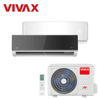 Aer conditionat multisplit Vivax 18000 BTU, 2 unitati R-design, 9+12 BTU, White/Silver Mirror