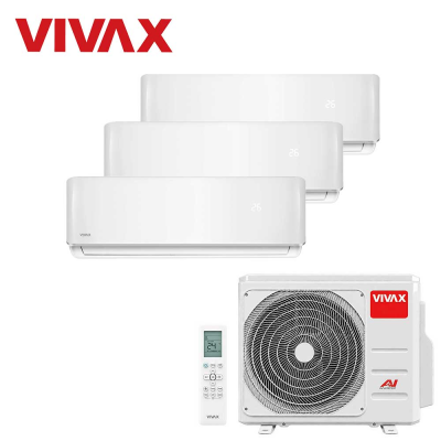 Aer conditionat multisplit Vivax 27000 BTU, 3 unitati R-design, 12+12+12 BTU