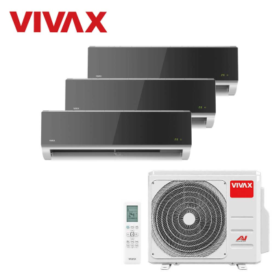 Aer conditionat multisplit Vivax 21000 BTU, 3 unitati R-design, 12+12+12 BTU, Silver Mirror
