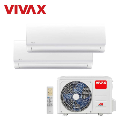Aer conditionat multisplit Vivax 14000 BTU, 2 unitati N-design, 7+7 BTU