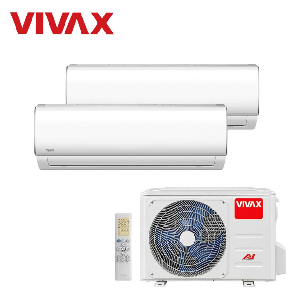 Aer conditionat multisplit Vivax 14000 BTU, 2 unitati M-design, 7+7 BTU