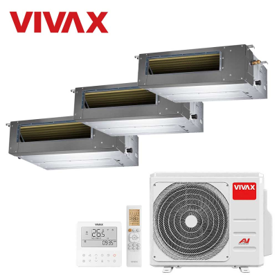 Aer conditionat multisplit Vivax 27000 BTU - 3 unitati Duct de tavan, 12+12+12 BTU