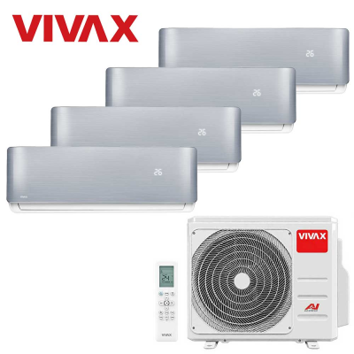 Aer conditionat multisplit Vivax 36000 BTU, 4 unitati R-design, 9+9+9+12 BTU, Silver