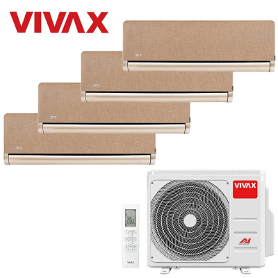 Aer conditionat multisplit Vivax 28000 BTU, 4 unitati H-design, 9+9+9+9 BTU, Gold