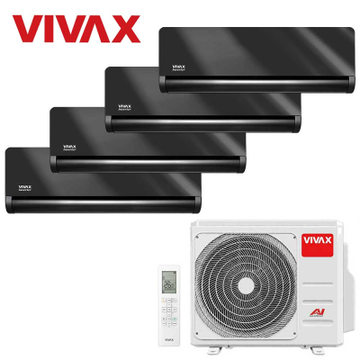 Aer conditionat multisplit Vivax 28000 BTU, 4 unitati H-design, 9+9+9+9 BTU, Gray Mirror