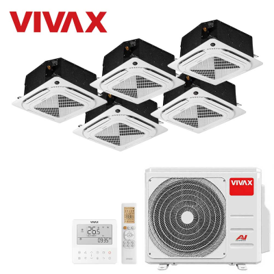 Aer conditionat multisplit Vivax 42000 BTU - 5 unitati Caseta 4 directii, 12+12+12+12+12 BTU
