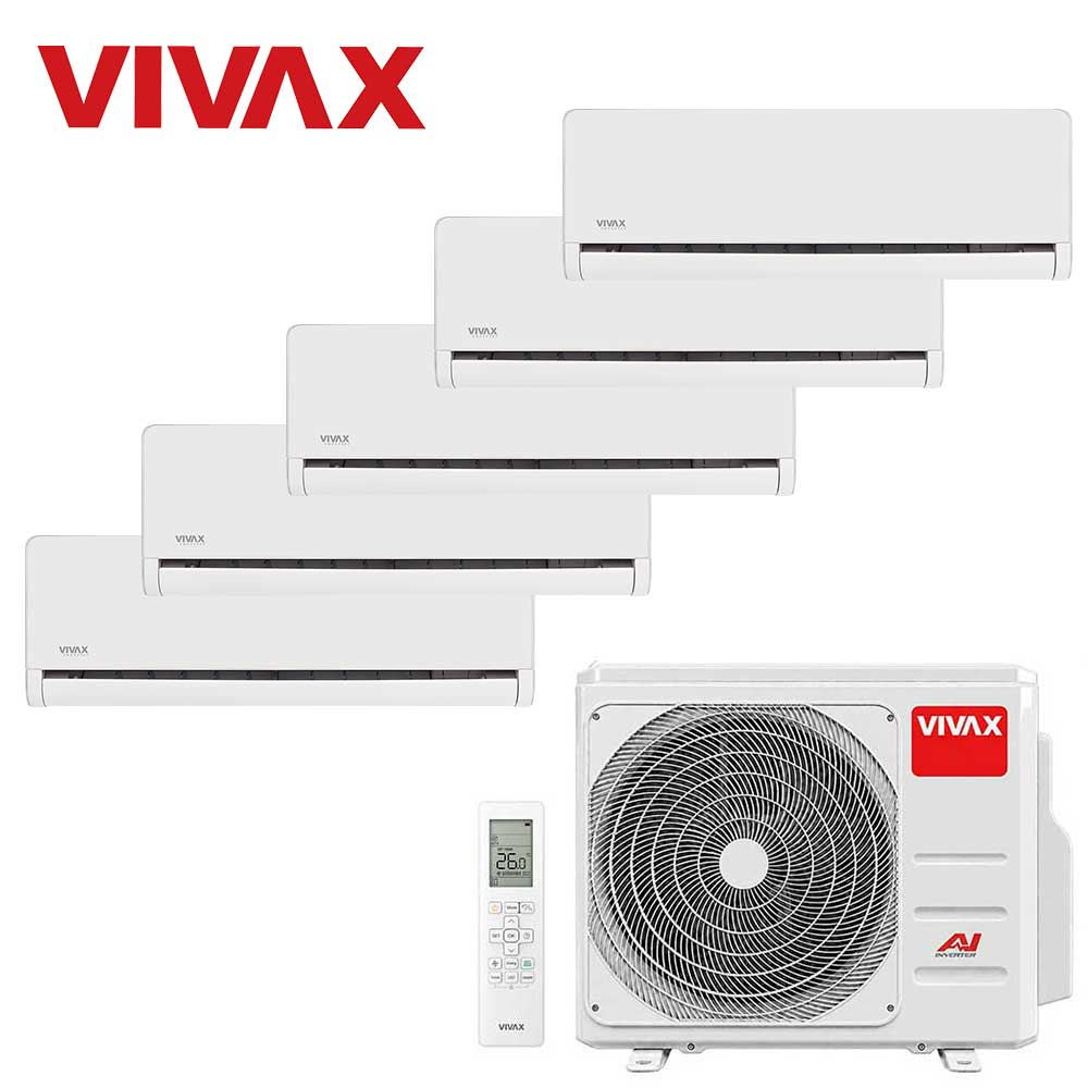 Aer conditionat multisplit Vivax 42000 BTU, 5 unitati H-design, 9+9+9+9+12 BTU