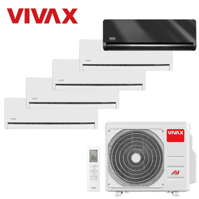 Aer conditionat multisplit Vivax 42000 BTU, 5 unitati H-design, 9+9+9+9+12 BTU, White/Gray Mirror