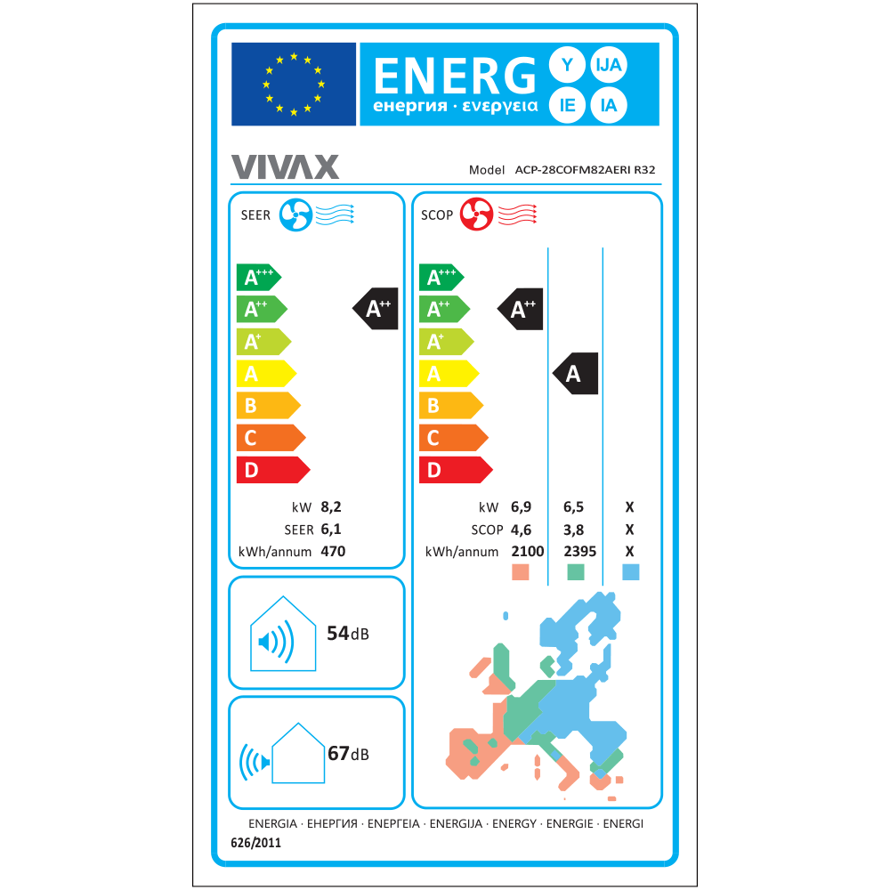 Aer conditionat multisplit Vivax 28000 BTU, 4 unitati R-design PRO, 9+9+12+12 BTU