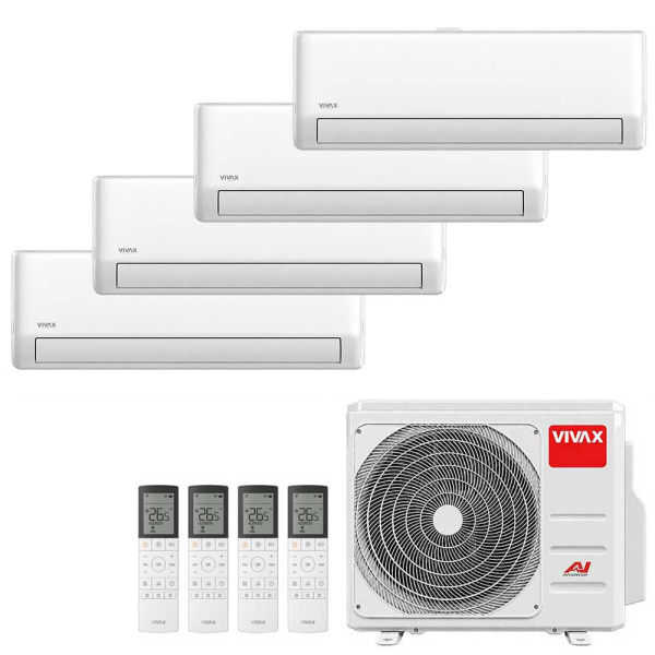 Aer conditionat multisplit Vivax 28000 BTU, 4 unitati R-design PRO, 9+9+12+12 BTU