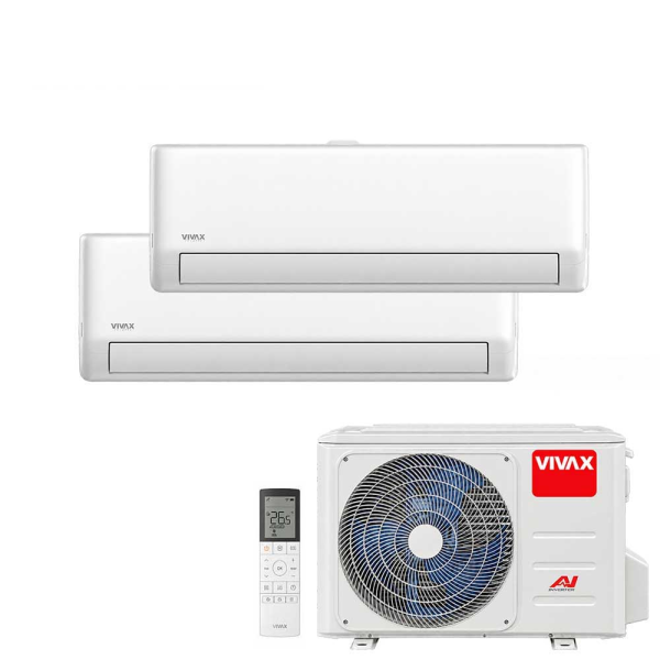 Aer conditionat multisplit Vivax 14000 BTU, 2 unitati R-design PRO, 9+9 BTU