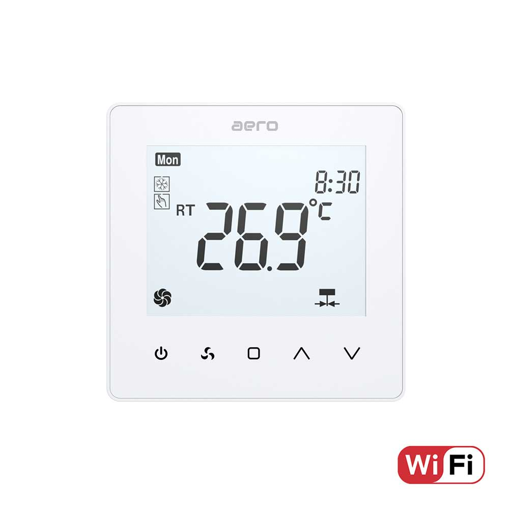 Termostat AERO Seria TP518 pentru Ventiloconvector 2/4 tevi - WiFi, Alb