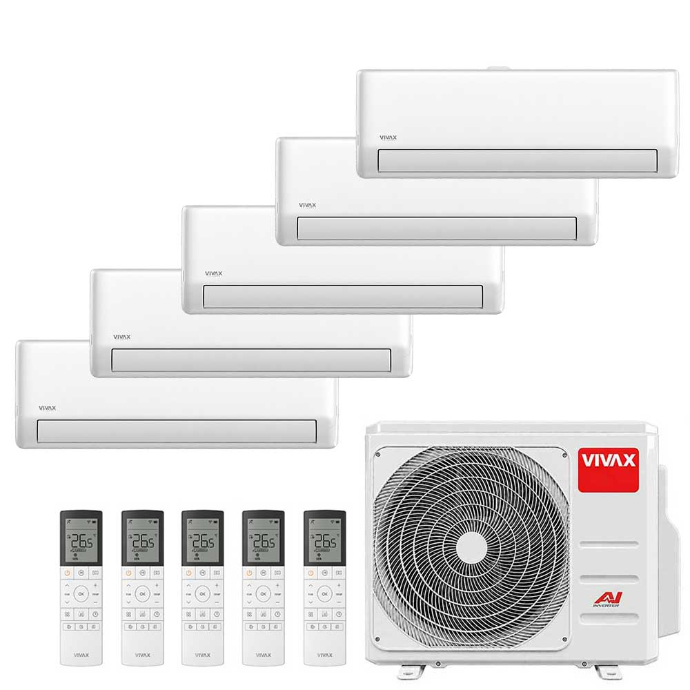 Aer conditionat multisplit Vivax 42000 BTU, 5 unitati R-design PRO, 9+9+9+12+12 BTU