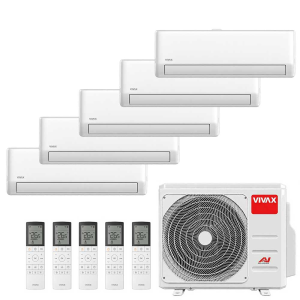 Aer conditionat multisplit Vivax 42000 BTU, 5 unitati R-design PRO, 12+12+12+12+12 BTU
