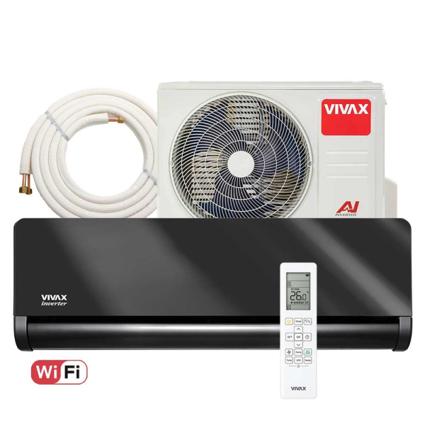 Aer conditionat Vivax H+Design 12000 BTU - WiFi, Kit inclus, Gray Mirror