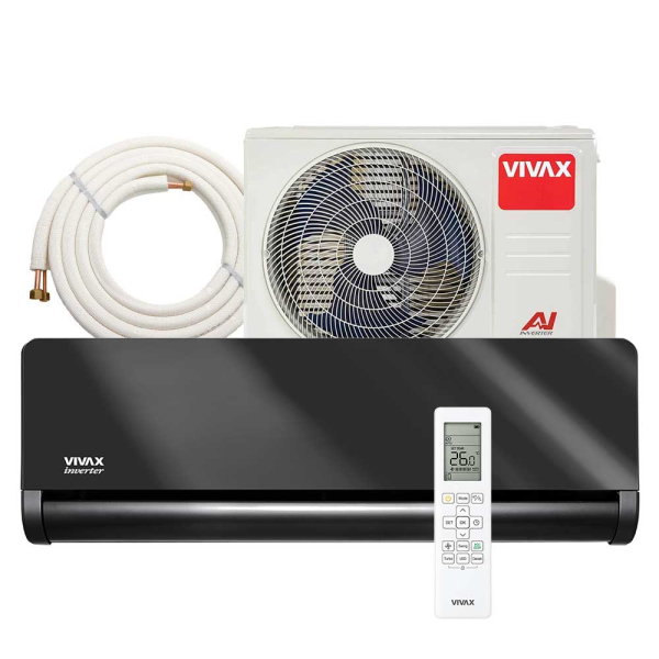 Aer conditionat Vivax H+Design 9000 BTU - Kit inclus, Gray Mirror