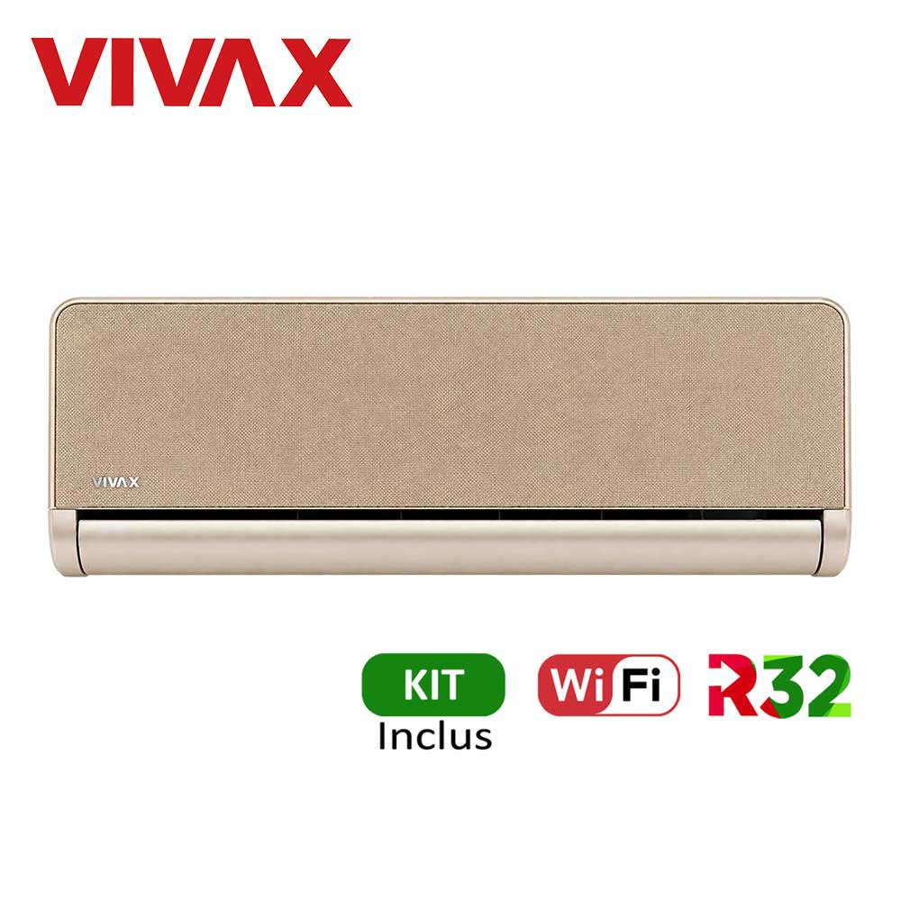Aer conditionat Vivax H+Design 12000 BTU - WiFi, Kit inclus, Gold