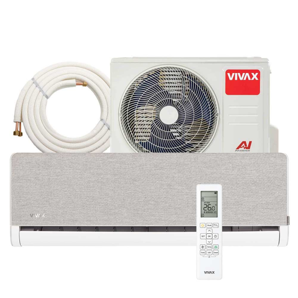 Aer conditionat Vivax H+Design 9000 BTU - Kit inclus, Silver