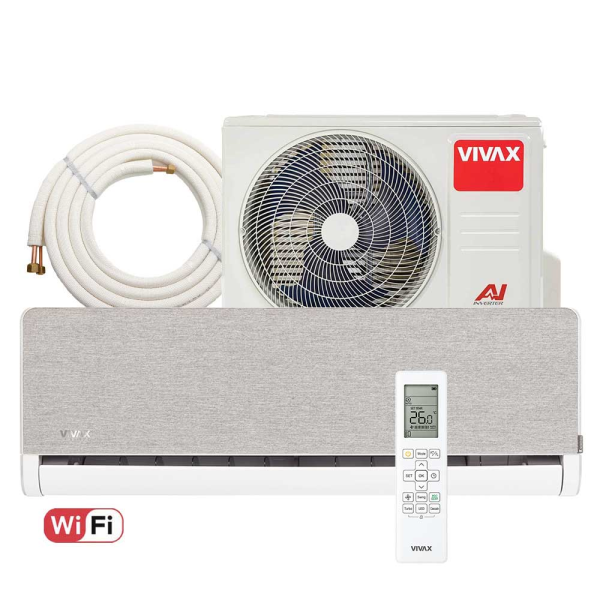 Aer conditionat Vivax H+Design 12000 BTU - WiFi, Kit inclus, Silver