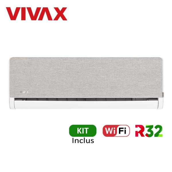 Aer conditionat Vivax H+Design 12000 BTU - WiFi, Kit inclus, Silver
