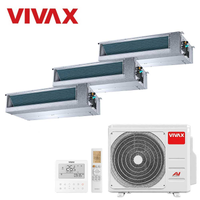 Aer conditionat multisplit Vivax 27000 BTU - 3 unitati Duct de tavan, 12+12+12 BTU