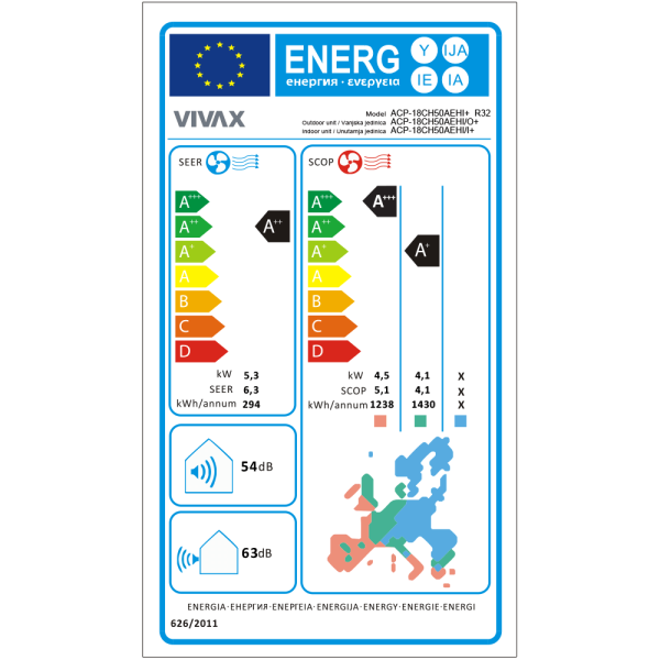 Aer conditionat Vivax H+Design 18000 BTU - WiFi, Gold