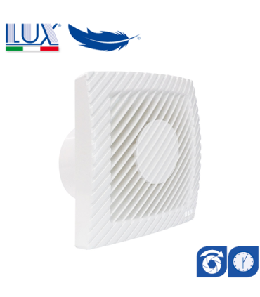 Ventilator axial LUX Serie L100, fabricat in Italia, clapet anti-retur, timer, debit 110 mc/h