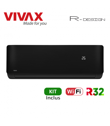 Aer Conditionat VIVAX R-Design ACP-12CH35AERI BLACK Wi-Fi Kit de instalare inclus R32 Inverter 12000 BTU/h