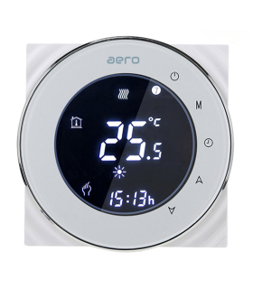 Termostat Ventiloconvector AERO THP6000ALW White, Wi-Fi, 2 tevi, pentru Incalzire / Racire / Ventilatie, alb