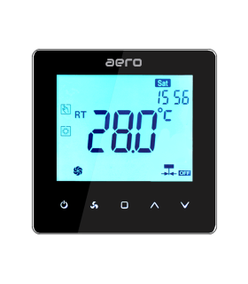 Termostat Ventiloconvector AERO TP528FC2W Black, Wi-Fi, 2 tevi, pentru Incalzire / Racire / Ventilatie, negru