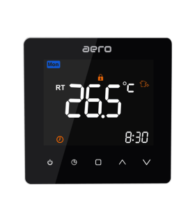 Termostat AERO TP538WHP Black, pentru Incalzire in Pardoseala cu Agent Termic, Smart, Programabil, Negru