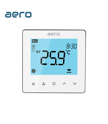 Termostat Ventiloconvector AERO TP528FC2 White, 2 tevi, pentru Incalzire / Racire / Ventilatie, alb