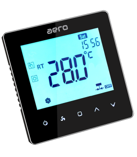 Termostat Ventiloconvector AERO TP528FC2W Black, Wi-Fi, 2 tevi, pentru Incalzire / Racire / Ventilatie, negru