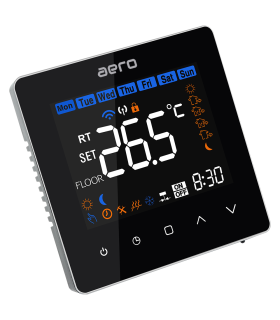 Termostat AERO TP538WHP Black, pentru Incalzire in Pardoseala cu Agent Termic, Smart, Programabil, Negru