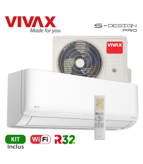 Aer Conditionat VIVAX S-Design PRO ACP-24CH70AESI PRO Wi-Fi Kit de instalare inclus R32 Inverter 24000 BTU/h