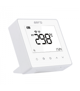 Termostat AERO TP608RFW Wi-Fi, Wireless, pentru Centrala Termica, Incalzire Pardoseala, Smart, Programabil, Alexa, Google, Alb