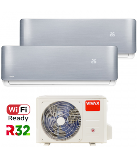 Aer Conditionat MULTISPLIT VIVAX ACP-14COFM40AERI / 2x ACP-09CH25AERI SILVER Dublu Split Inverter